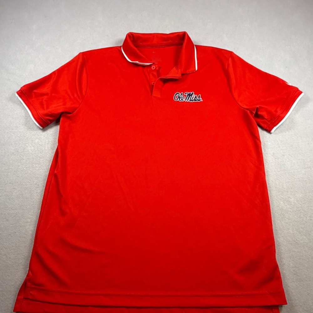 Nike Dri-FIT Ole Miss Rebels Polo Shirt Mens Medium Red Short Sleeve NCAA Sport